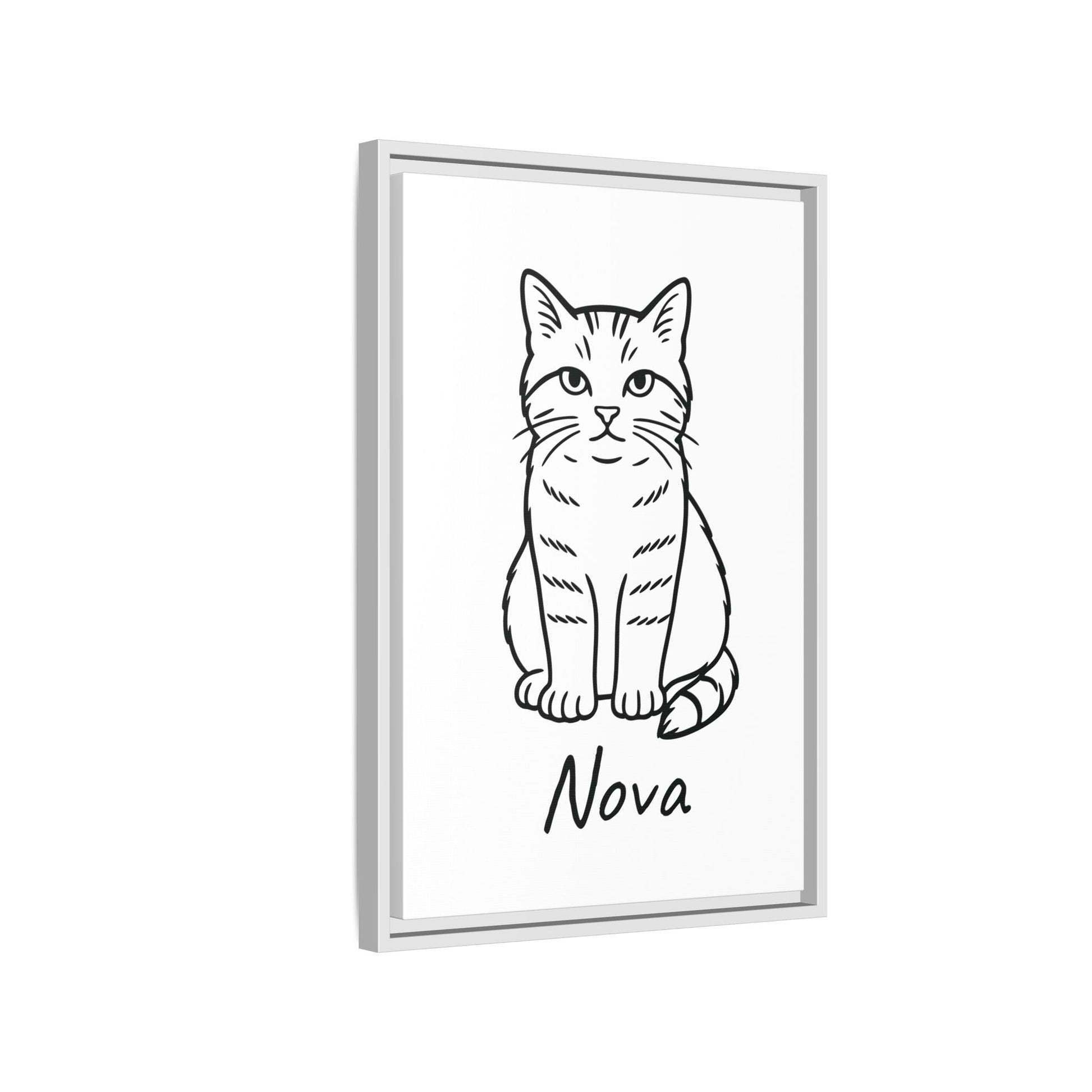 Personalized Cat Portrait Canvas – Custom Pet Line Art for Cat Lovers - Cocolychee
