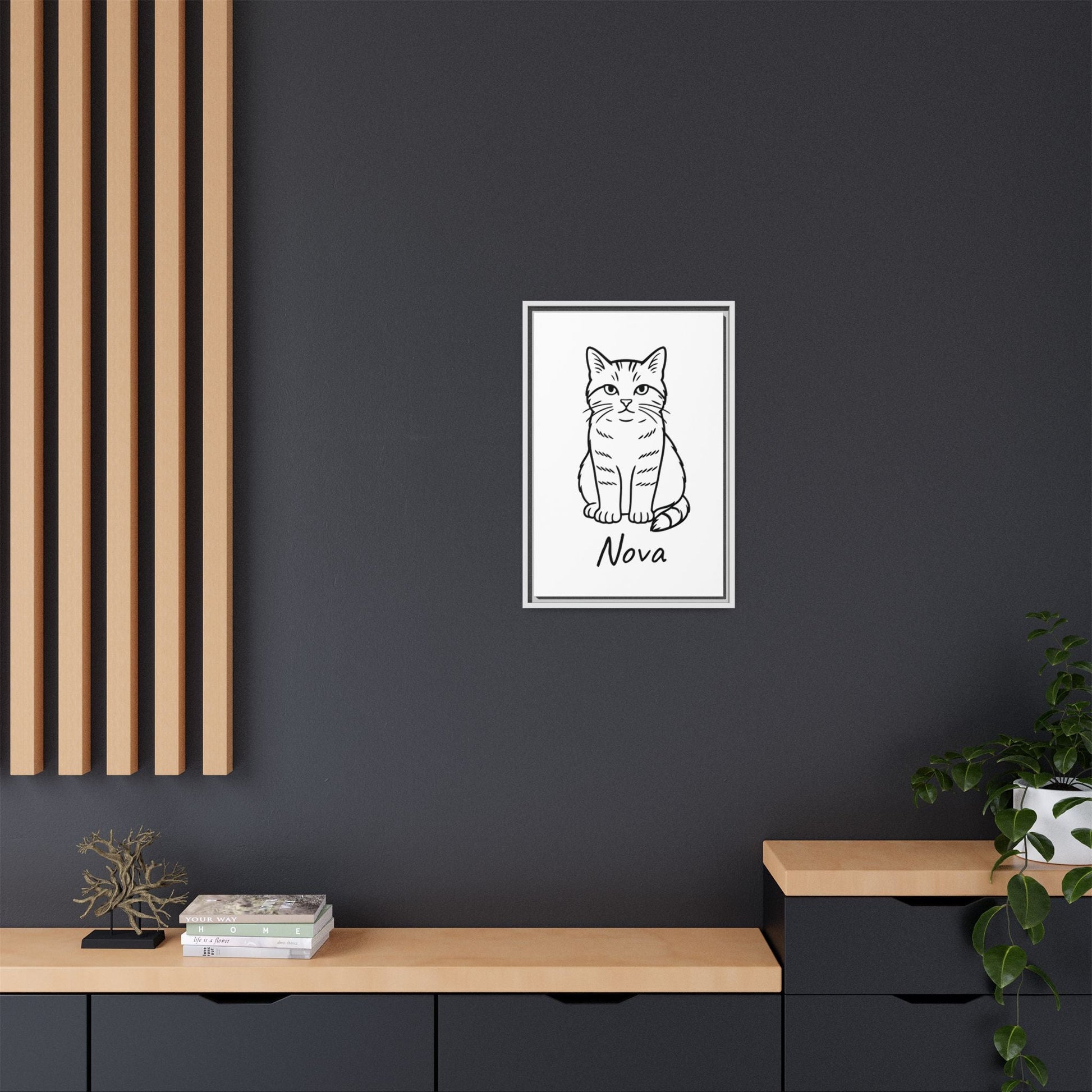 Personalized Cat Portrait Canvas – Custom Pet Line Art for Cat Lovers - Cocolychee