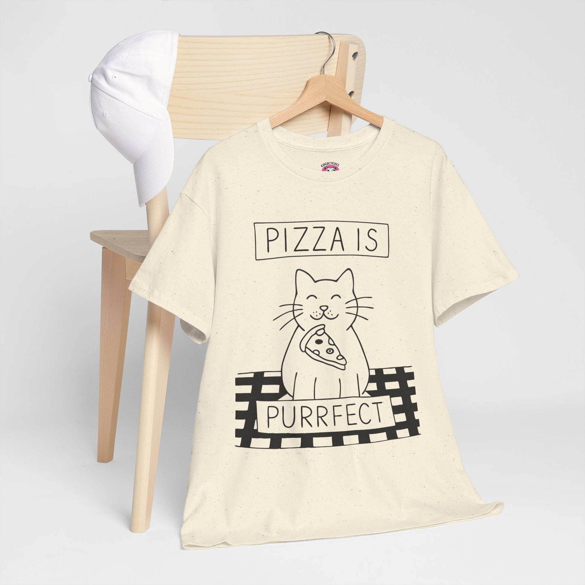 Pizza Is Purrfect™ Line - Art Framed Graphic Tee - Cocolychee
