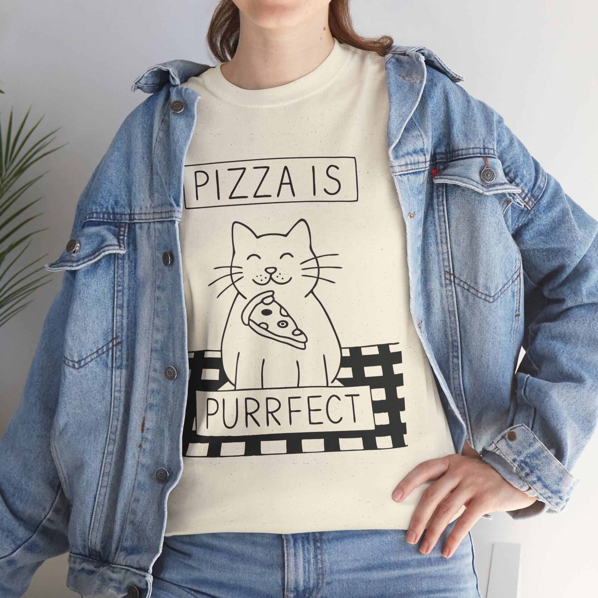 Pizza Is Purrfect™ Line - Art Framed Graphic Tee - Cocolychee