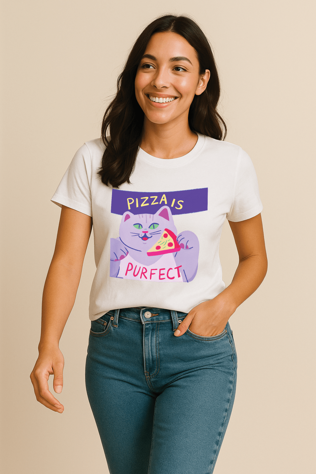 Pizza Is Purrfect™ Pastel Edition Graphic Tee - Cocolychee