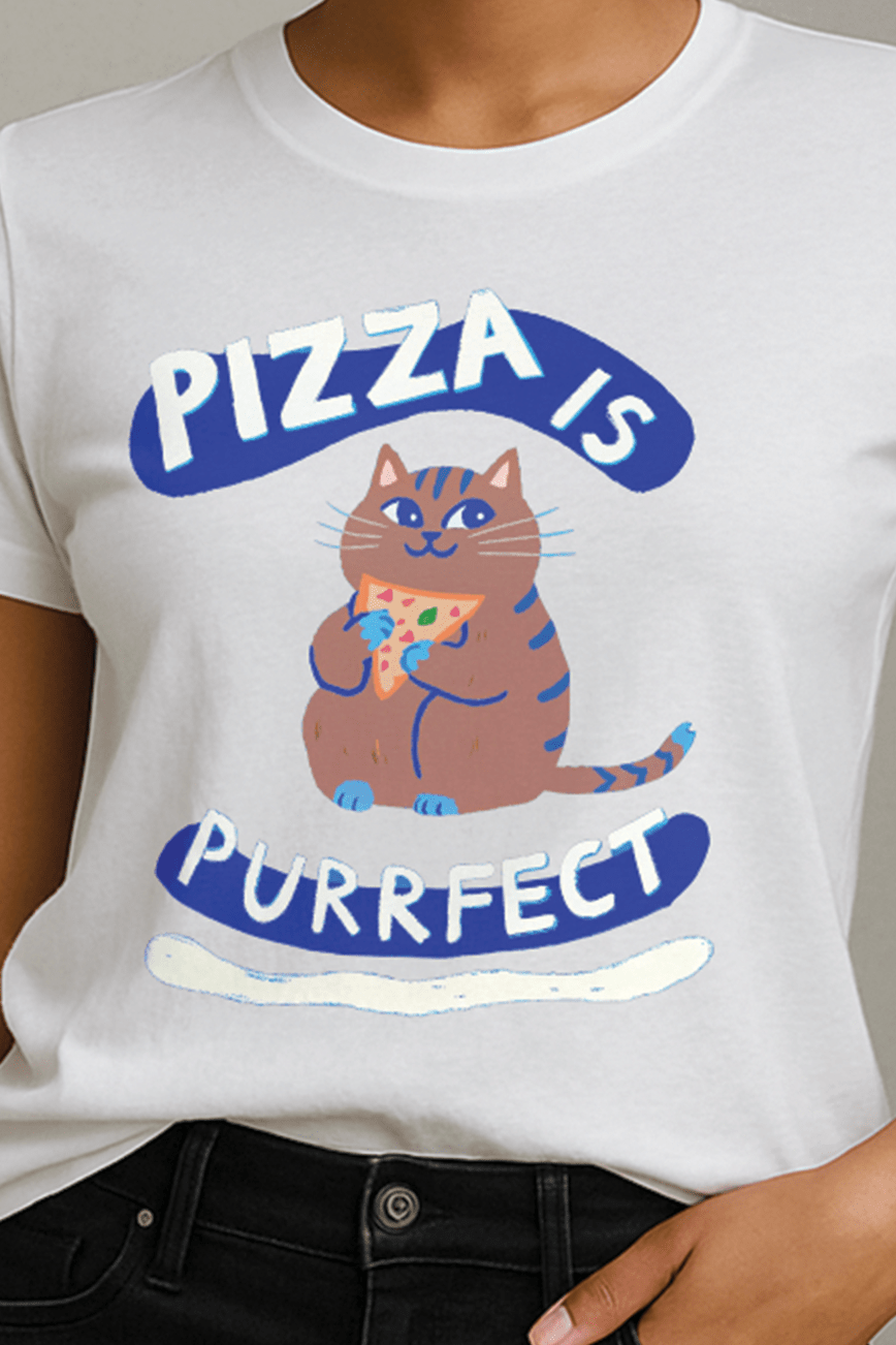 Pizza Is Purrfect™ Tabby Edition Graphic Tee - Cocolychee