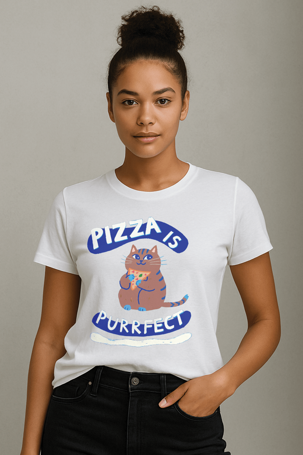 Pizza Is Purrfect™ Tabby Edition Graphic Tee - Cocolychee