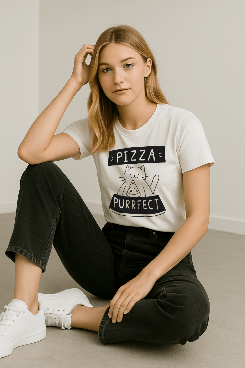 Pizza Purrfect™ Line - Art Edition Graphic Tee - Cocolychee