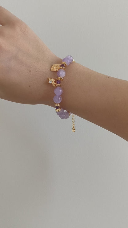 Lavender Amethyst and Zircon Bracelet