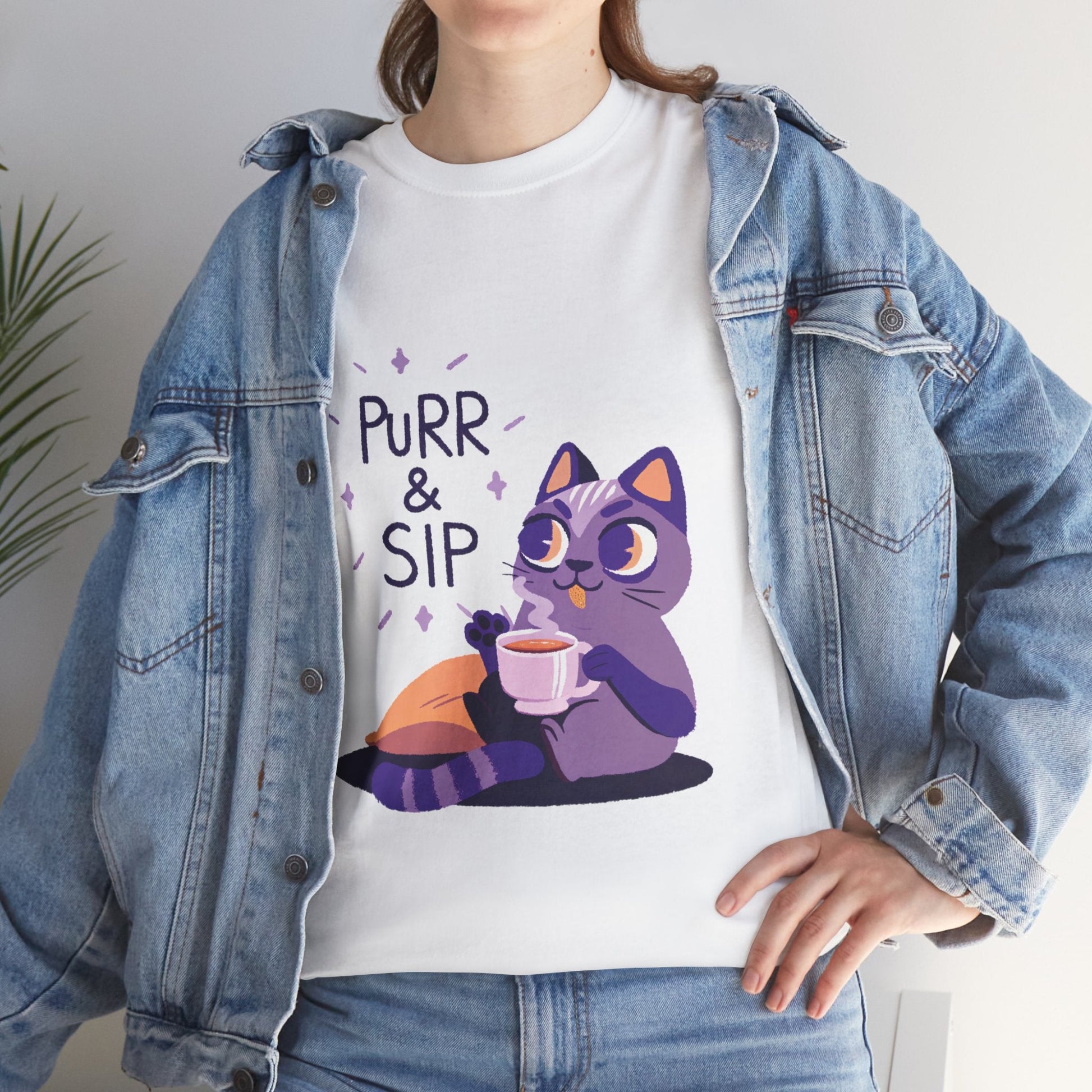 Purr & Sip™ Pastel Edition Cat & Coffee Graphic Tee - Cocolychee