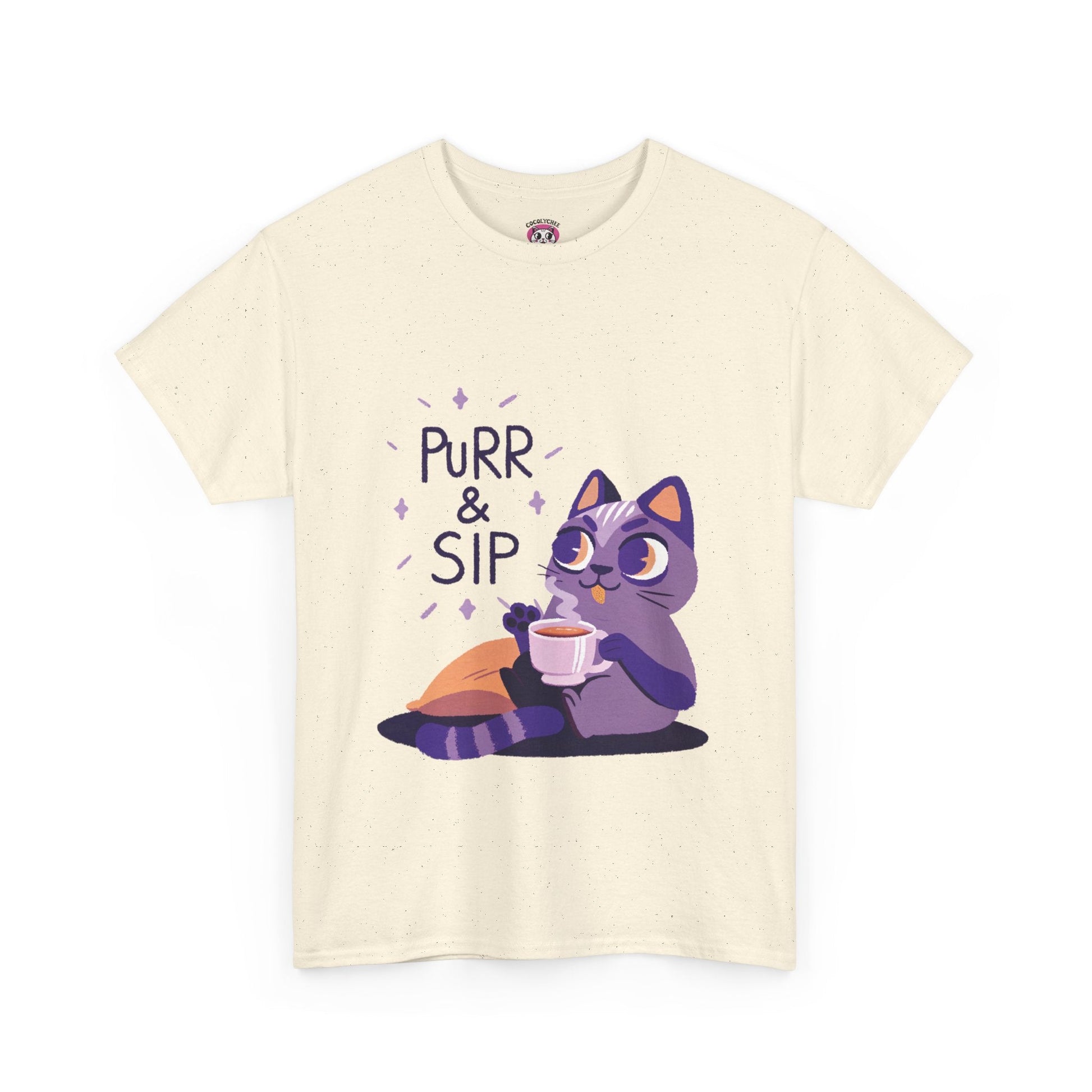 Purr & Sip™ Pastel Edition Cat & Coffee Graphic Tee - Cocolychee