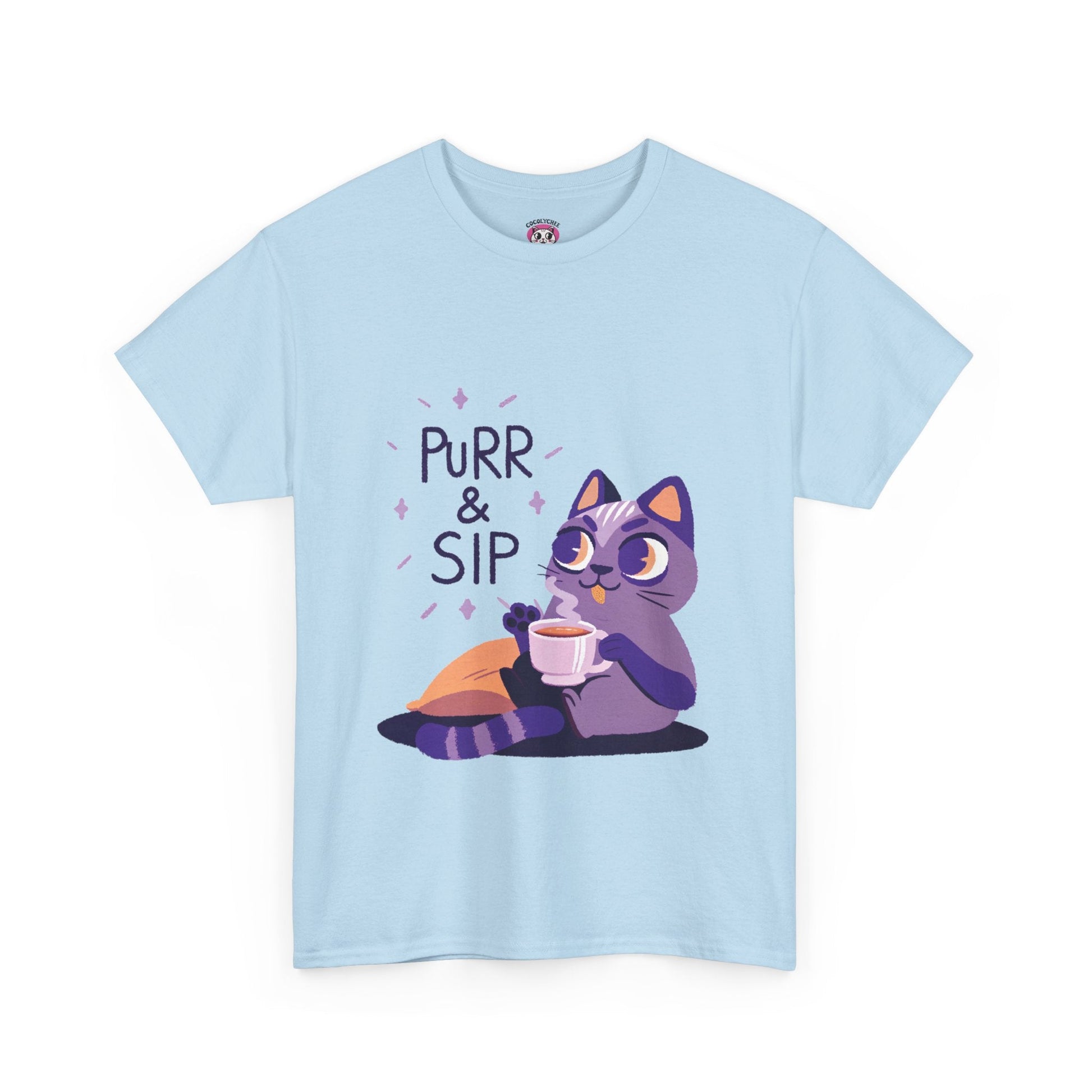 Purr & Sip™ Pastel Edition Cat & Coffee Graphic Tee - Cocolychee
