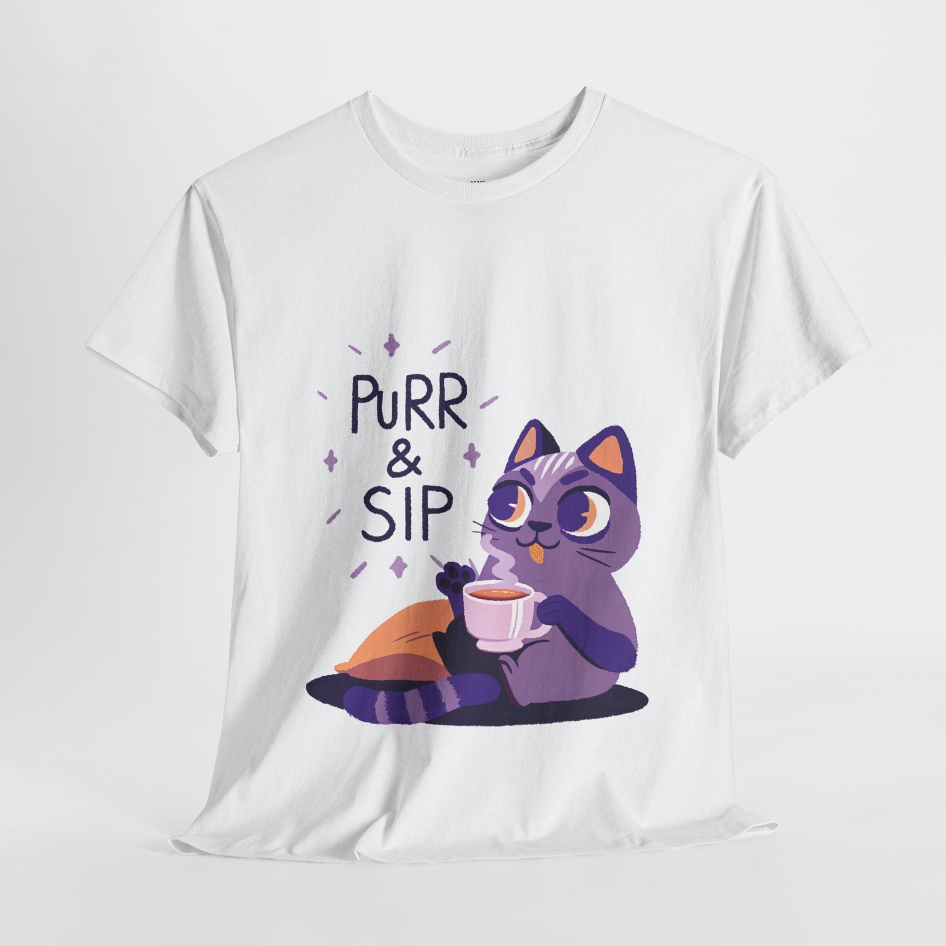 Purr & Sip™ Pastel Edition Cat & Coffee Graphic Tee - Cocolychee