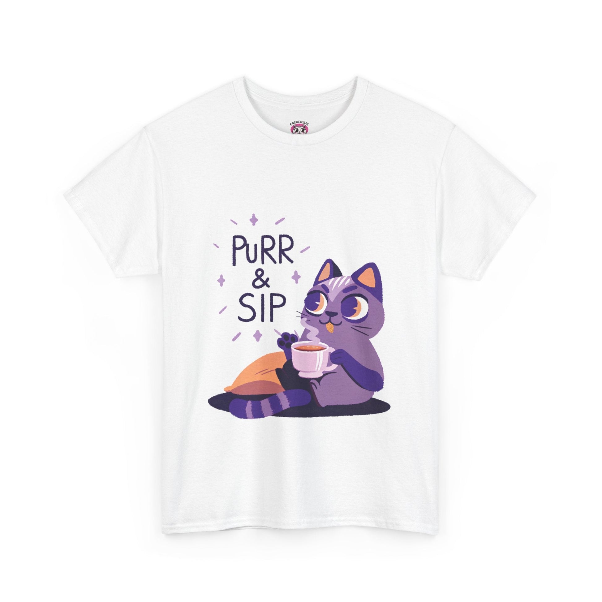 Purr & Sip™ Pastel Edition Cat & Coffee Graphic Tee - Cocolychee