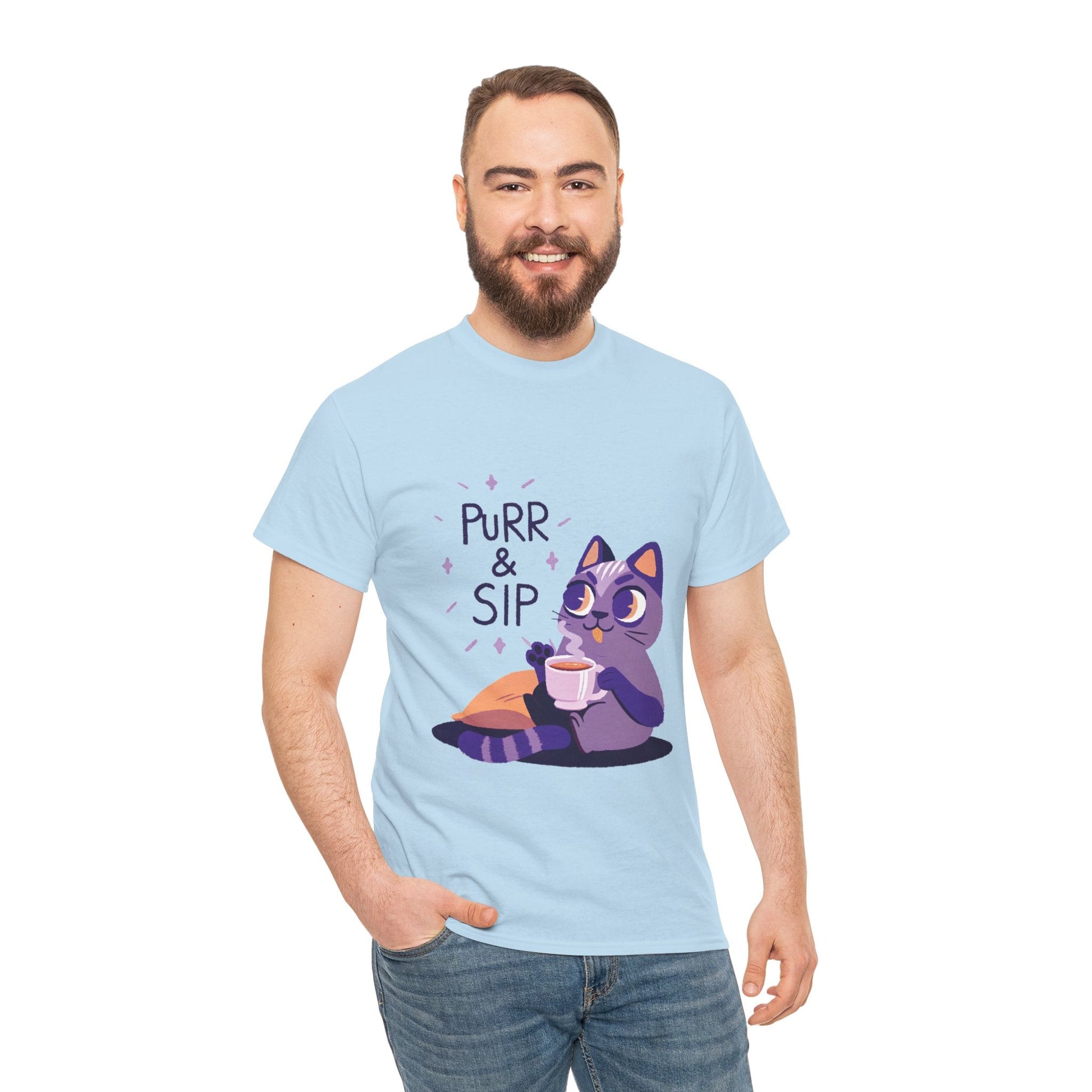 Purr & Sip™ Pastel Edition Cat & Coffee Graphic Tee - Cocolychee