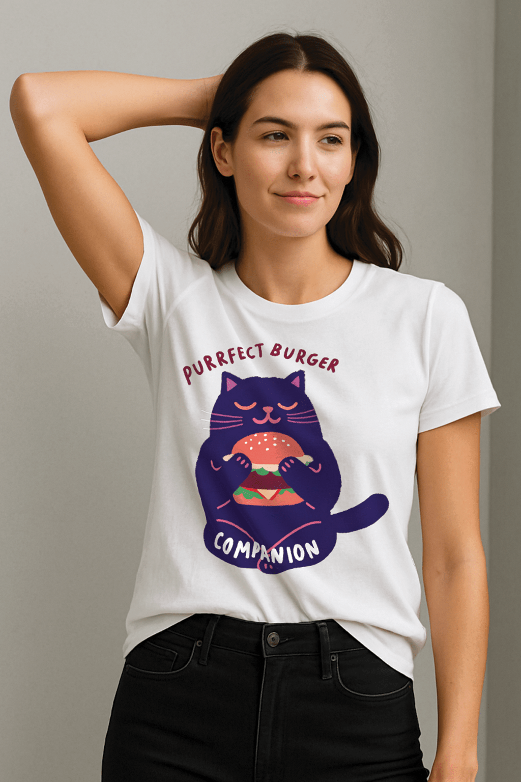 Purrfect Burger Companion™ Color Edition Graphic Tee - Cocolychee