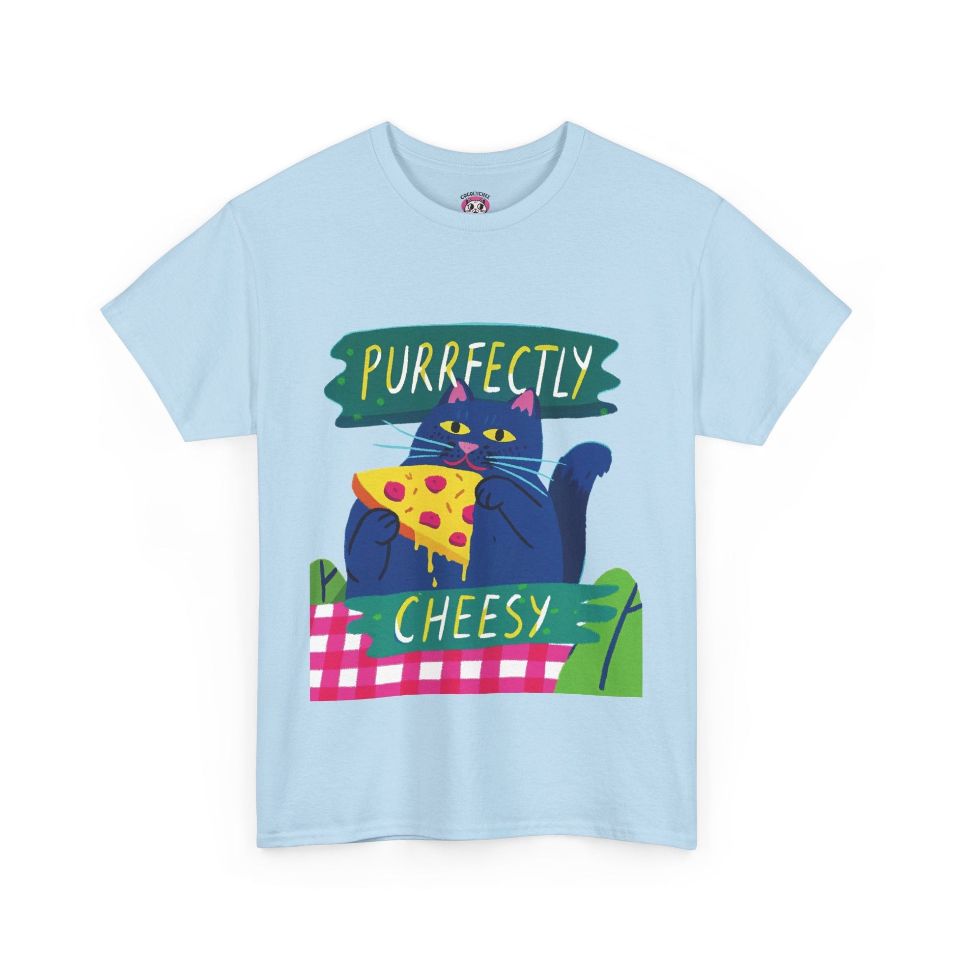 Purrfectly Cheesy™ Cat & Pizza Graphic Tee - Cocolychee