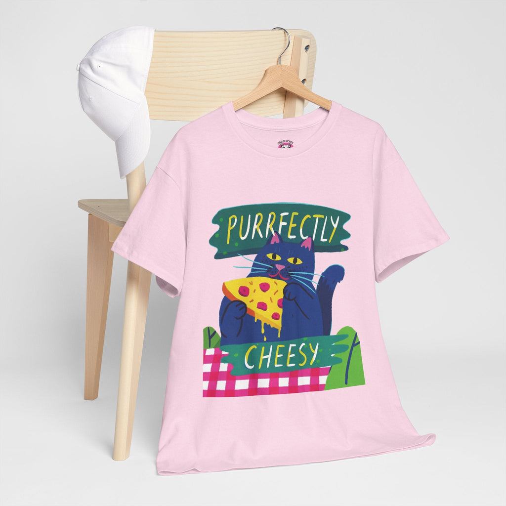 Purrfectly Cheesy™ Cat & Pizza Graphic Tee - Cocolychee