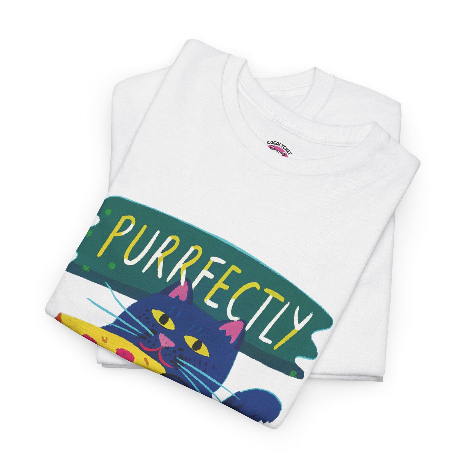 Purrfectly Cheesy™ Cat & Pizza Graphic Tee - Cocolychee