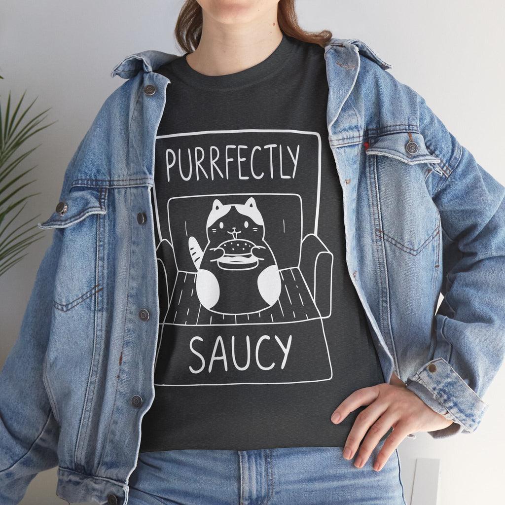 Purrfectly Saucy™ Cat & Burger Graphic Tee - Cocolychee