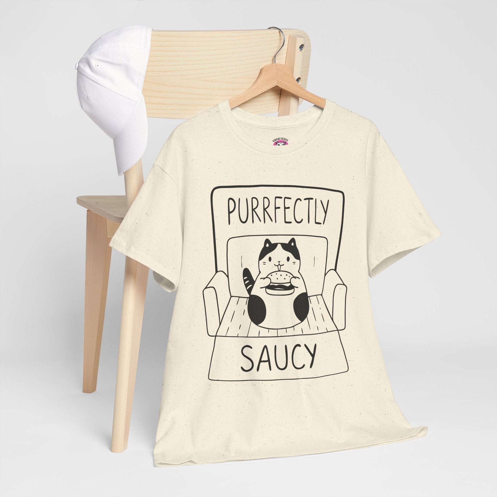 Purrfectly Saucy™ Cat & Burger Graphic Tee - Cocolychee