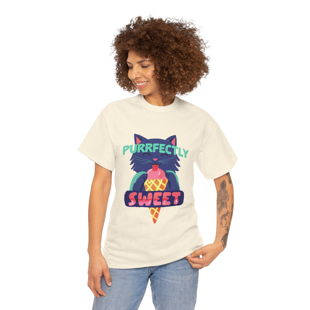 Purrfectly Sweet™ Neon Cat & Ice Cream Graphic Tee - Cocolychee