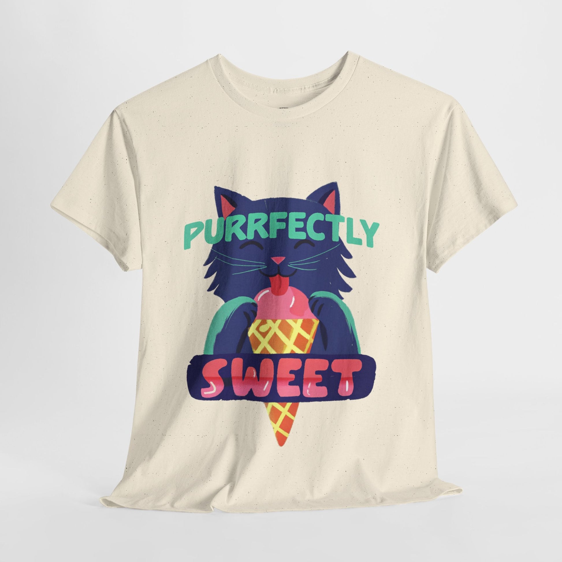 Purrfectly Sweet™ Neon Cat & Ice Cream Graphic Tee - Cocolychee