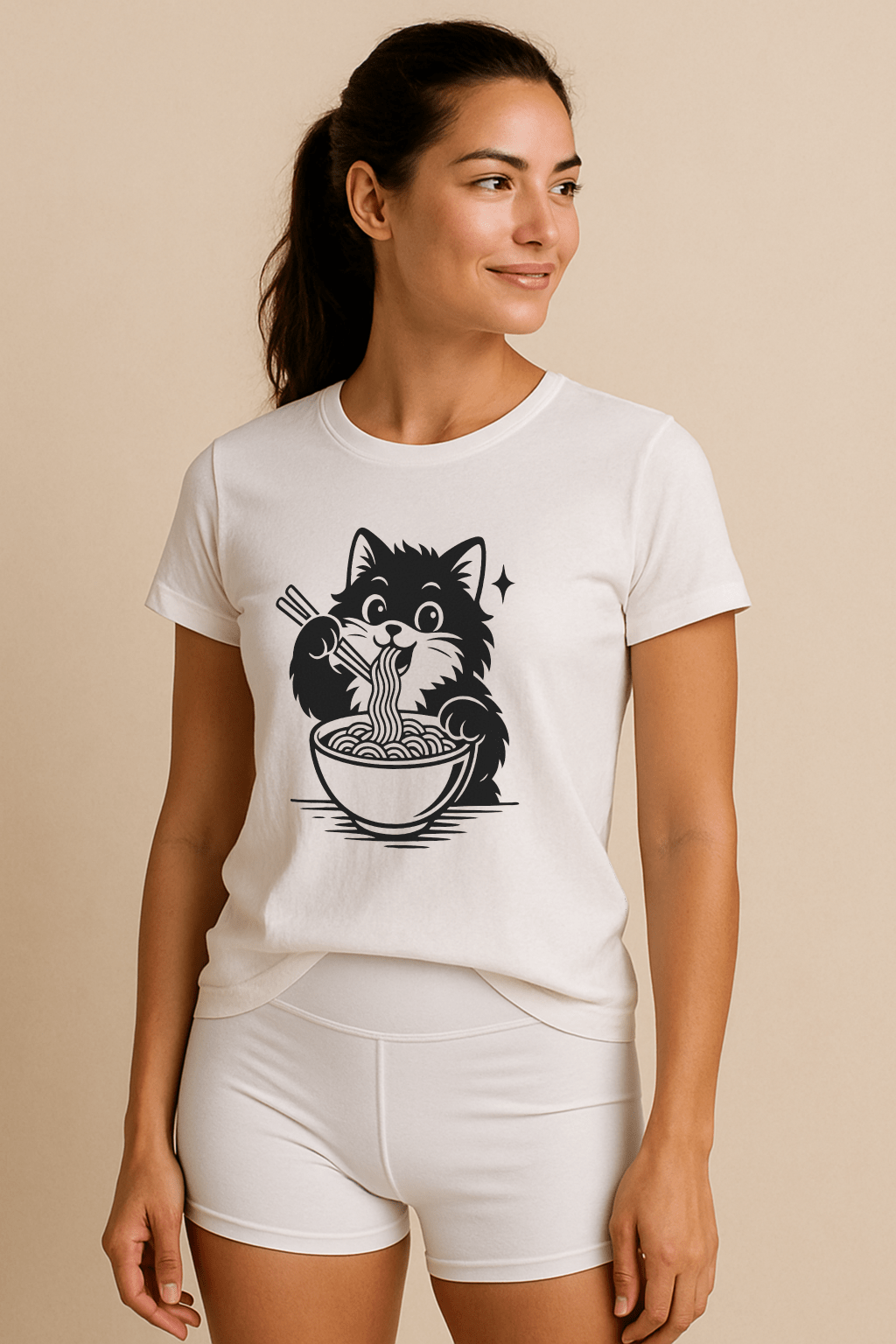 Ramen Kitty™ Cat‑Lover Graphic Tee - Cocolychee