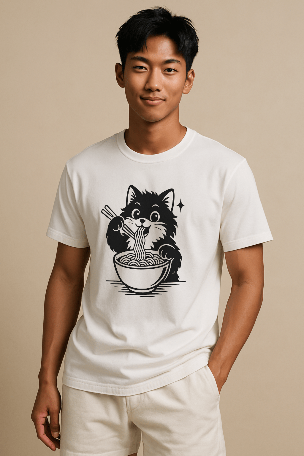 Ramen Kitty™ Cat‑Lover Graphic Tee - Cocolychee