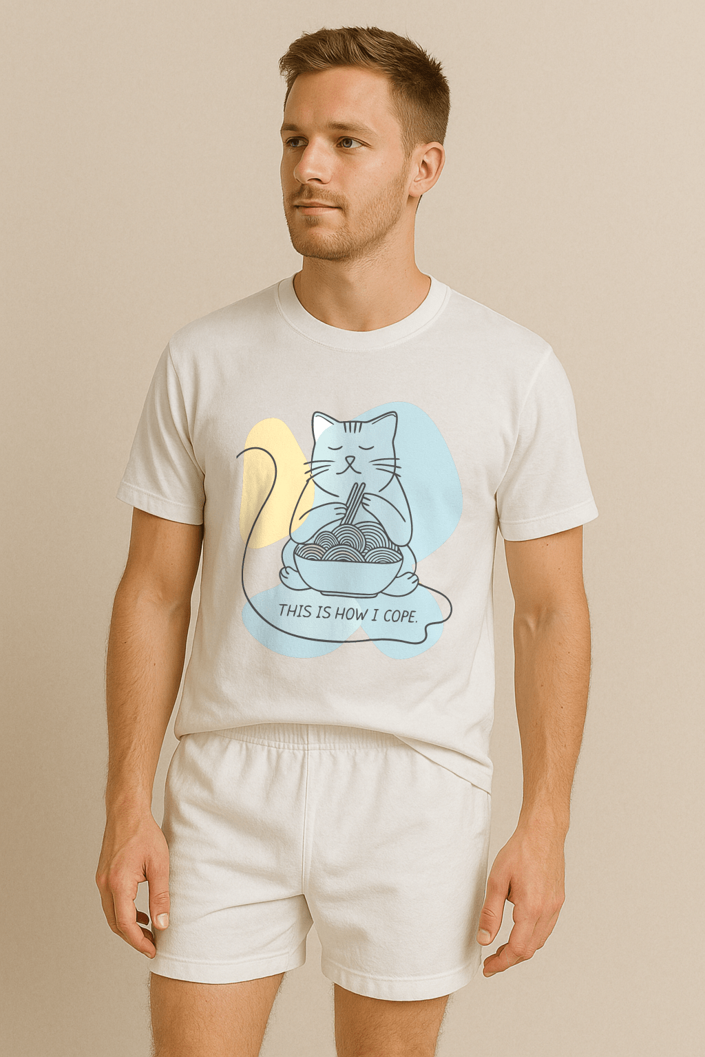 This Is How I Cope™ Cat & Noodle Graphic Tee - Cocolychee