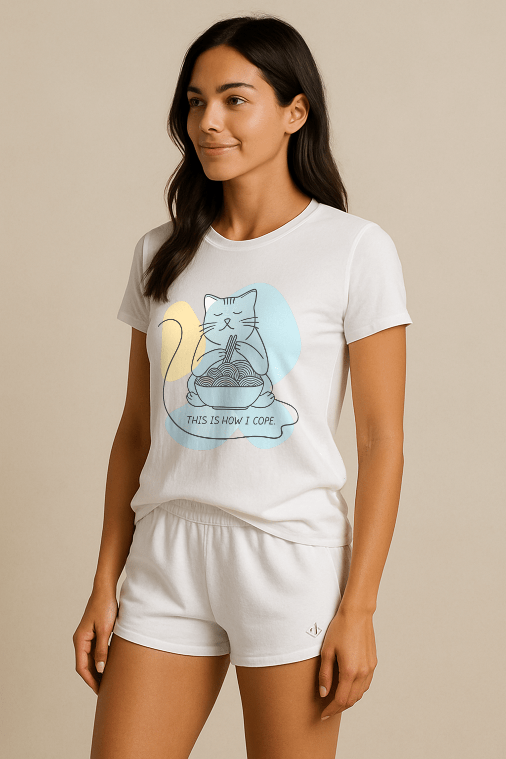 This Is How I Cope™ Cat & Noodle Graphic Tee - Cocolychee