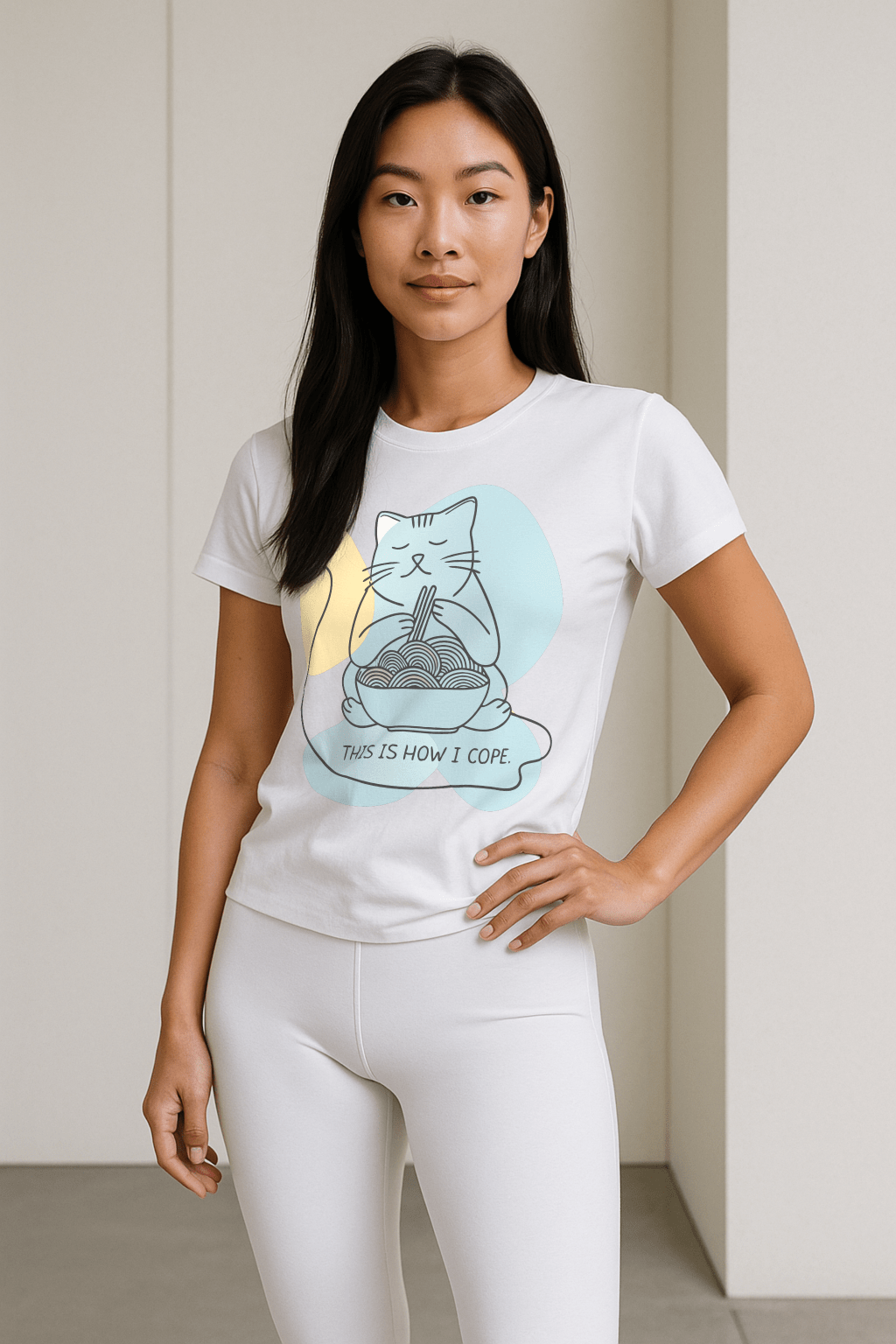 This Is How I Cope™ Cat & Noodle Graphic Tee - Cocolychee
