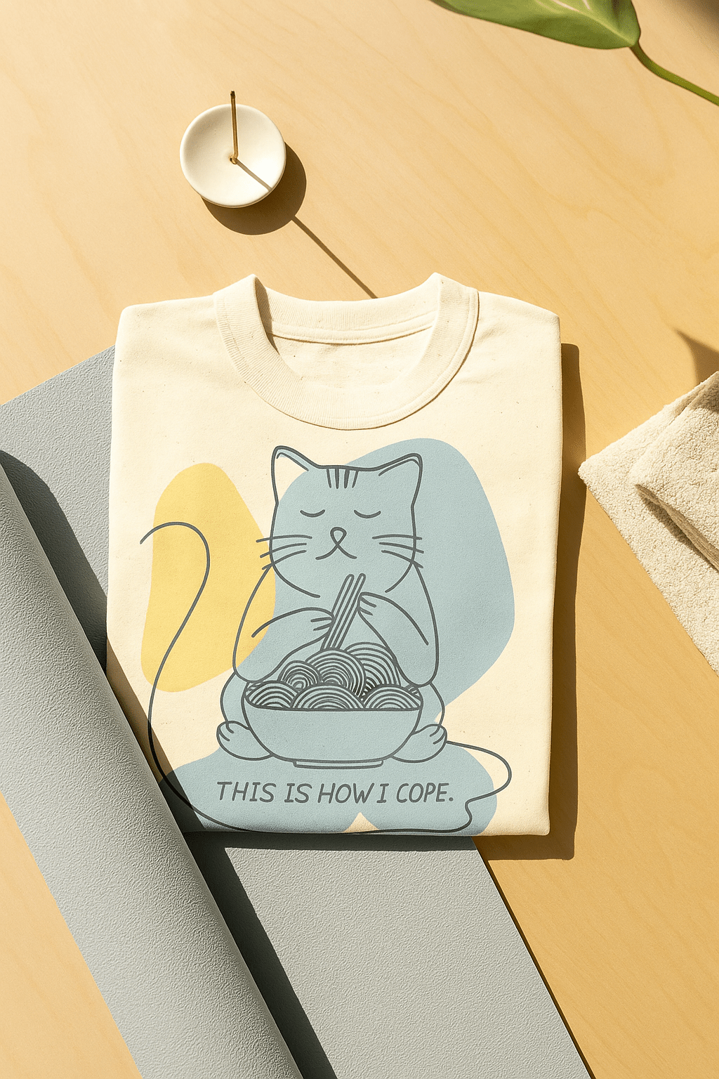This Is How I Cope™ Tee – Kawaii Cat Ramen Graphic Shirt - Cocolychee