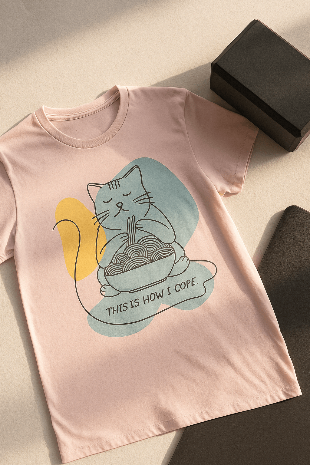 This Is How I Cope™ Tee – Kawaii Cat Ramen Graphic Shirt - Cocolychee