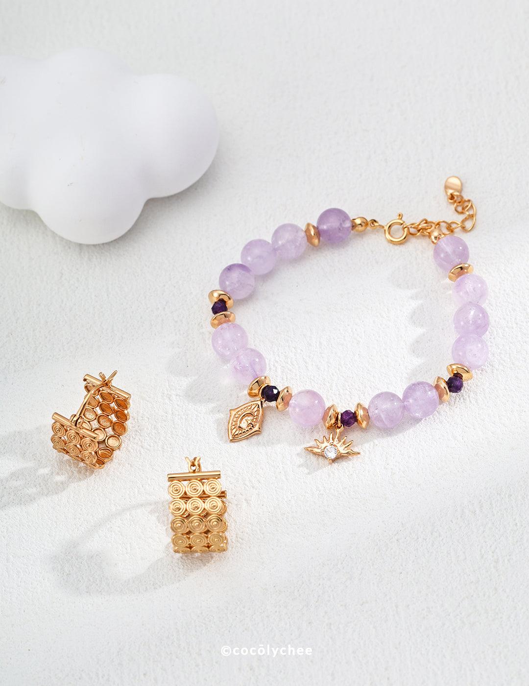 Lavender Amethyst and Zircon Bracelet - Cocolychee