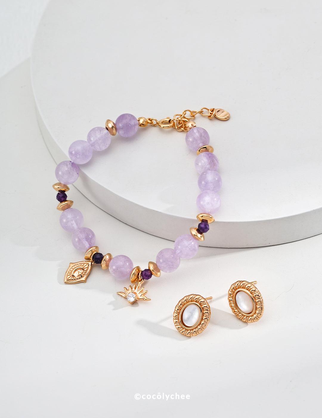 Lavender Amethyst and Zircon Bracelet - Cocolychee