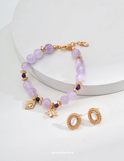 Lavender Amethyst and Zircon Bracelet - Cocolychee