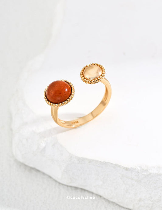 Red Gemstone Sterling Silver Ring - Cocolychee