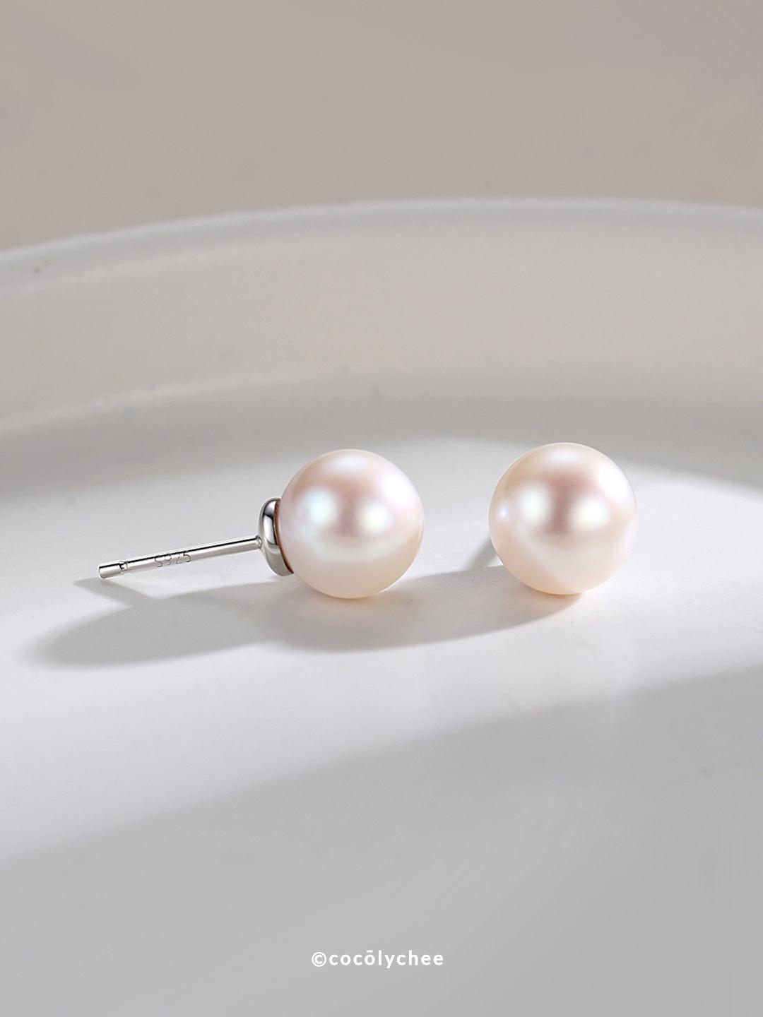 10mm Freshwater Pearl Stud Earrings - Cocolychee