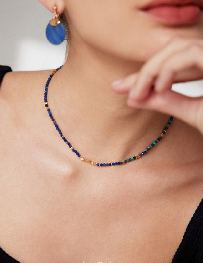 Lapis Lazuli Bead Necklace - Cocolychee