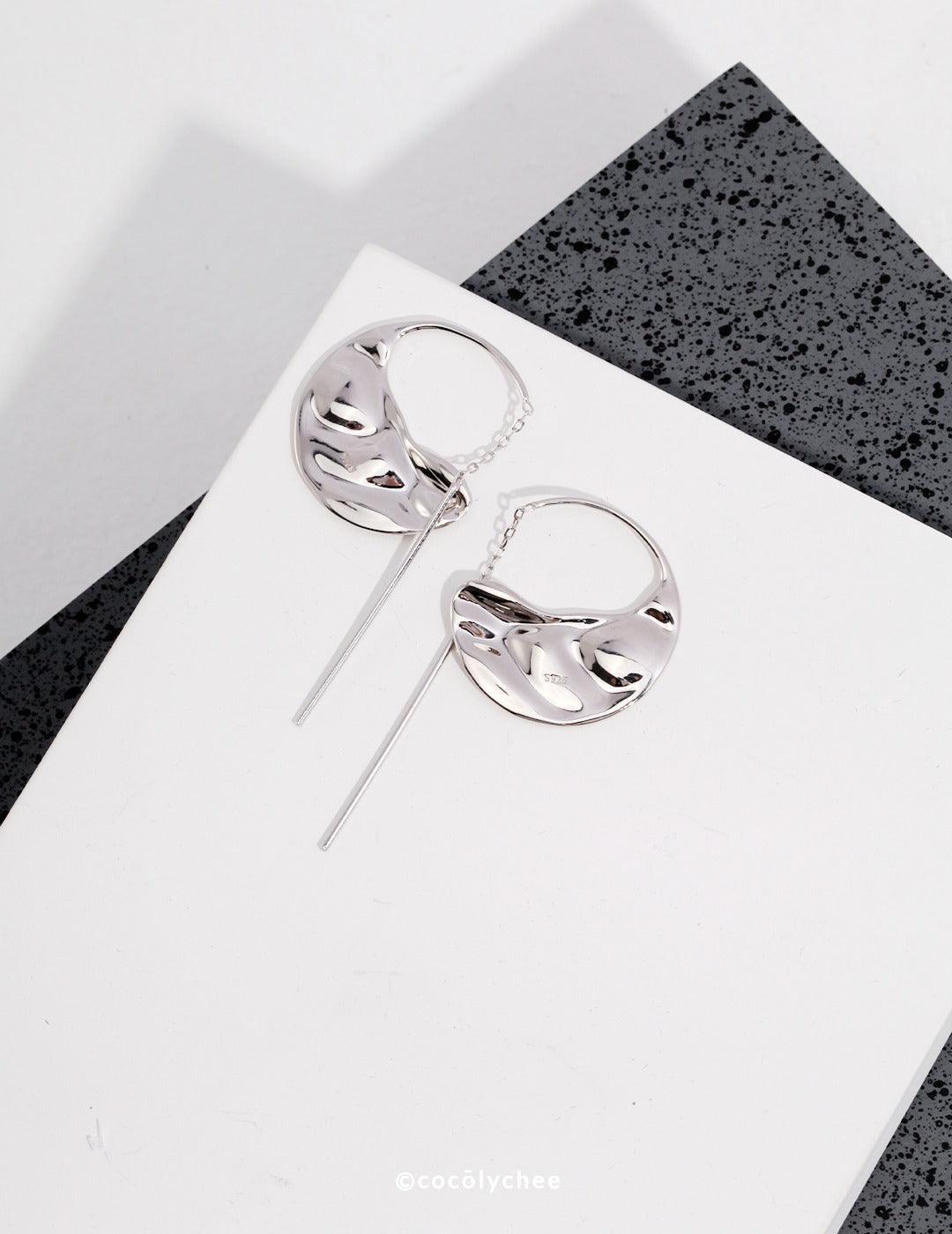 Sterling Silver Asymmetrical Earrings - Cocolychee